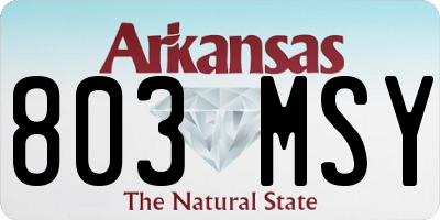 AR license plate 803MSY