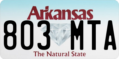 AR license plate 803MTA