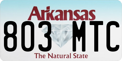 AR license plate 803MTC