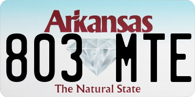 AR license plate 803MTE