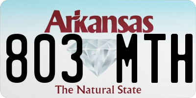 AR license plate 803MTH