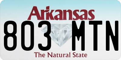 AR license plate 803MTN