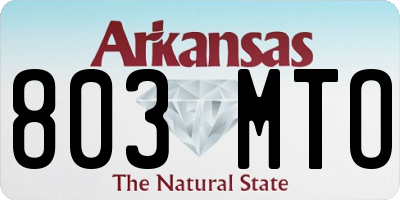 AR license plate 803MTO