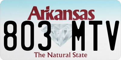 AR license plate 803MTV