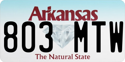 AR license plate 803MTW