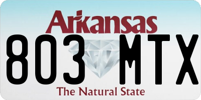 AR license plate 803MTX