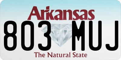 AR license plate 803MUJ