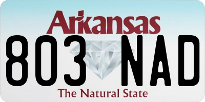 AR license plate 803NAD
