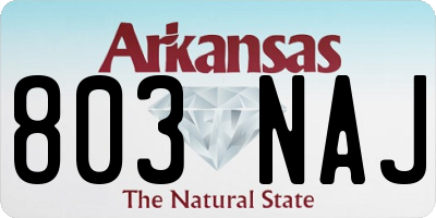 AR license plate 803NAJ