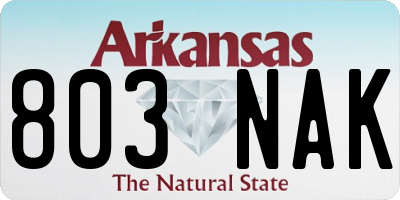 AR license plate 803NAK