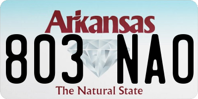 AR license plate 803NAO
