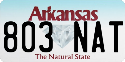 AR license plate 803NAT