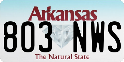 AR license plate 803NWS
