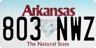 AR license plate 803NWZ