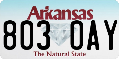 AR license plate 803OAY