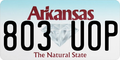 AR license plate 803UOP