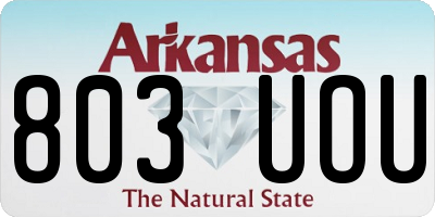 AR license plate 803UOU