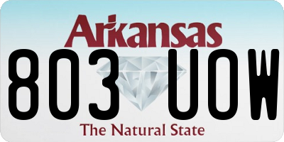 AR license plate 803UOW