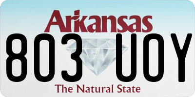 AR license plate 803UOY
