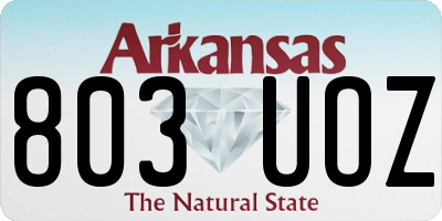 AR license plate 803UOZ