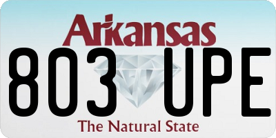 AR license plate 803UPE