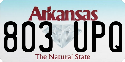 AR license plate 803UPQ