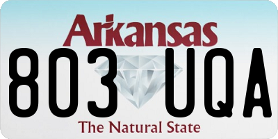 AR license plate 803UQA