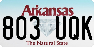 AR license plate 803UQK