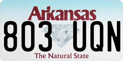 AR license plate 803UQN