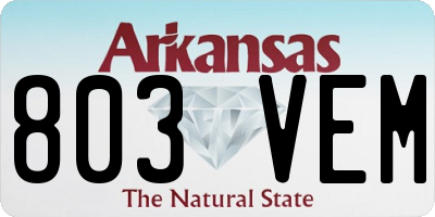 AR license plate 803VEM