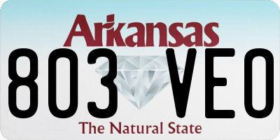 AR license plate 803VEO