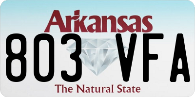 AR license plate 803VFA
