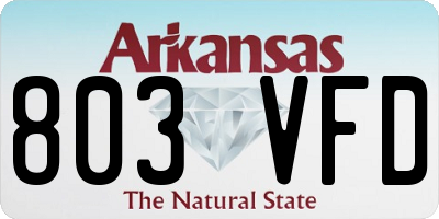 AR license plate 803VFD