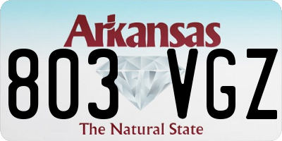 AR license plate 803VGZ