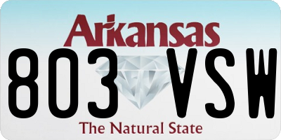 AR license plate 803VSW