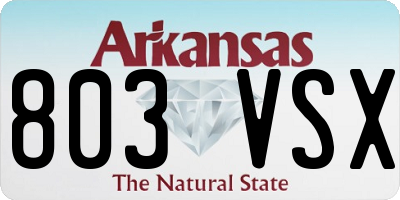 AR license plate 803VSX