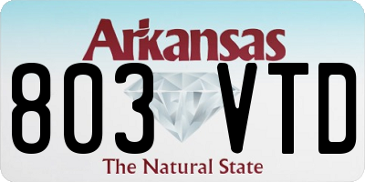 AR license plate 803VTD