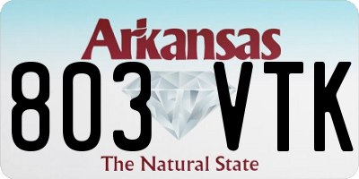 AR license plate 803VTK