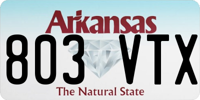 AR license plate 803VTX