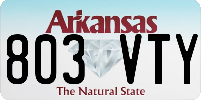 AR license plate 803VTY