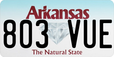 AR license plate 803VUE