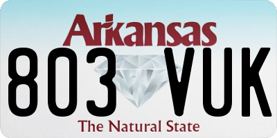 AR license plate 803VUK