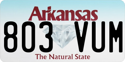 AR license plate 803VUM