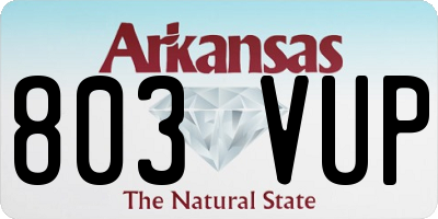 AR license plate 803VUP