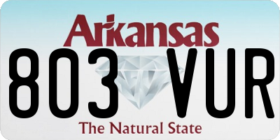 AR license plate 803VUR