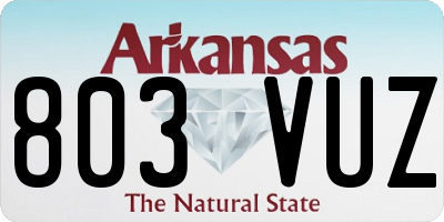 AR license plate 803VUZ