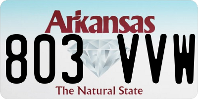 AR license plate 803VVW