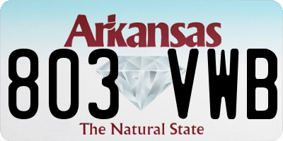 AR license plate 803VWB