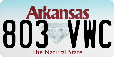 AR license plate 803VWC