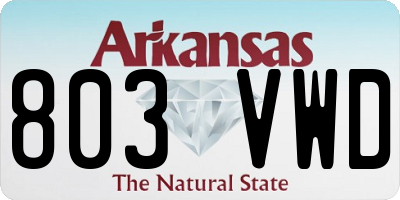 AR license plate 803VWD